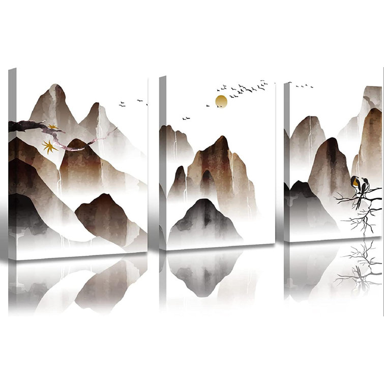 Millwood Pines 3 Piece Wrapped Canvas Painting Set Wayfair